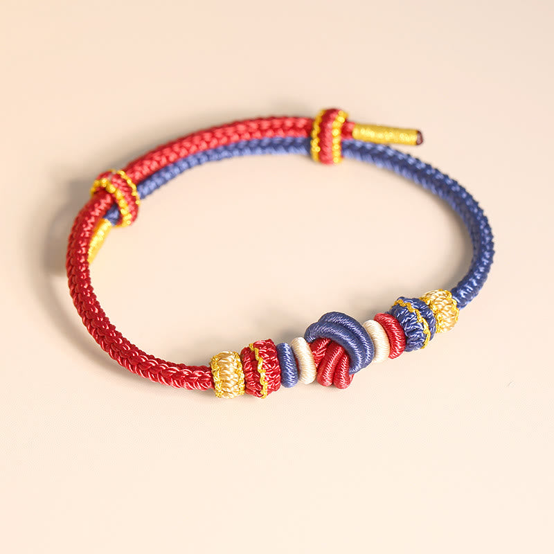 KarmaRipple's Two-Color Rope Handcrafted Eight Thread Peace Weave Fortune Connection Bracelet p5