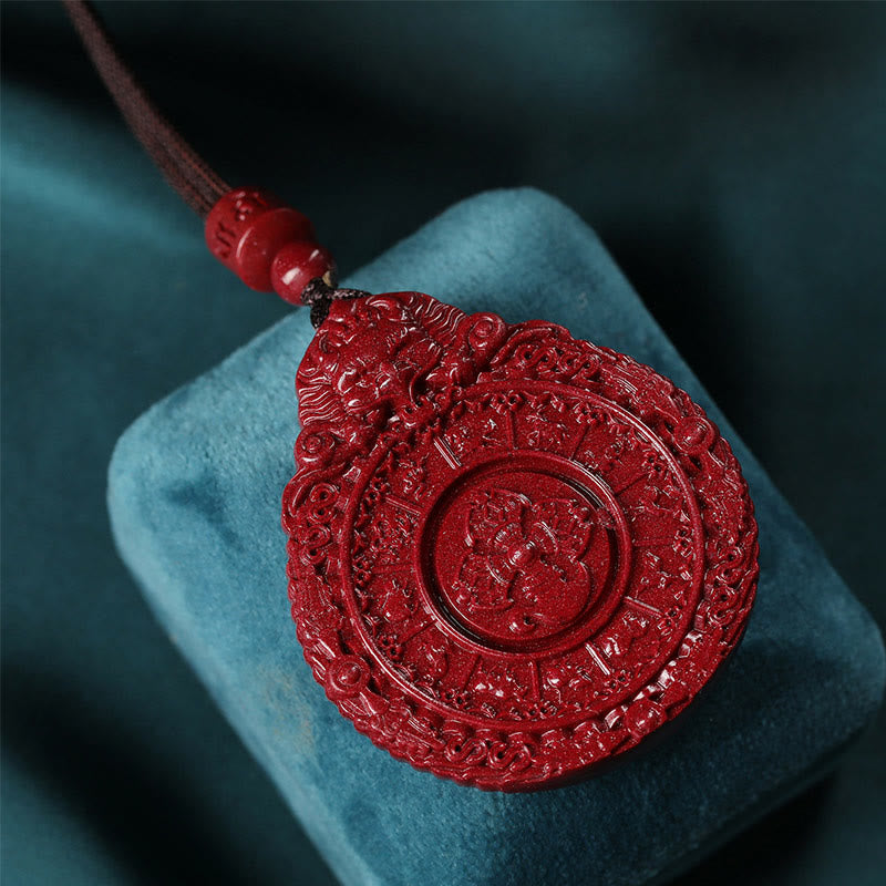 KarmaRipple's Chinese Zodiac Authentic Cinnabar Bagua Amulet Keep Away Evil Spirits Pendant Necklace p2