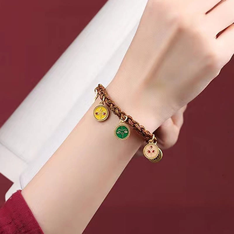 KarmaRipple's Tibetan Five God Of Wealth Thangka Fortune Braid String Bracelet p3