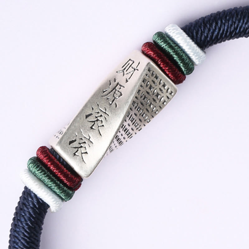 KarmaRipple's 999 Sterling Silver Profits Pouring In From All Sides Handmade Blessing String Buckle Bracelet p6