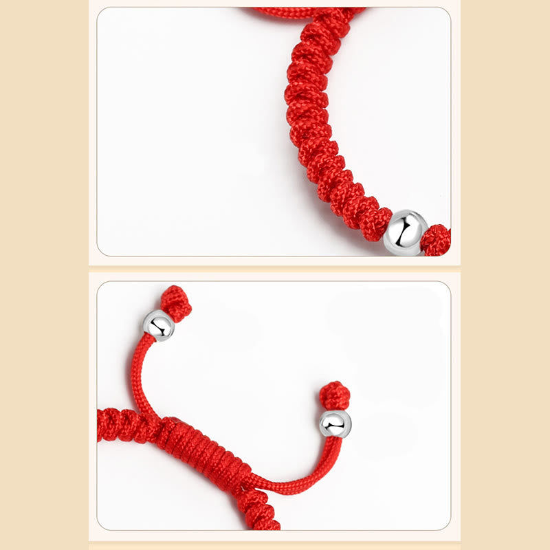 KarmaRipple's 925 Sterling Silver King Kong Weave Multicolored Red String Strength Handmade Woven Kids Child Bracelet p9