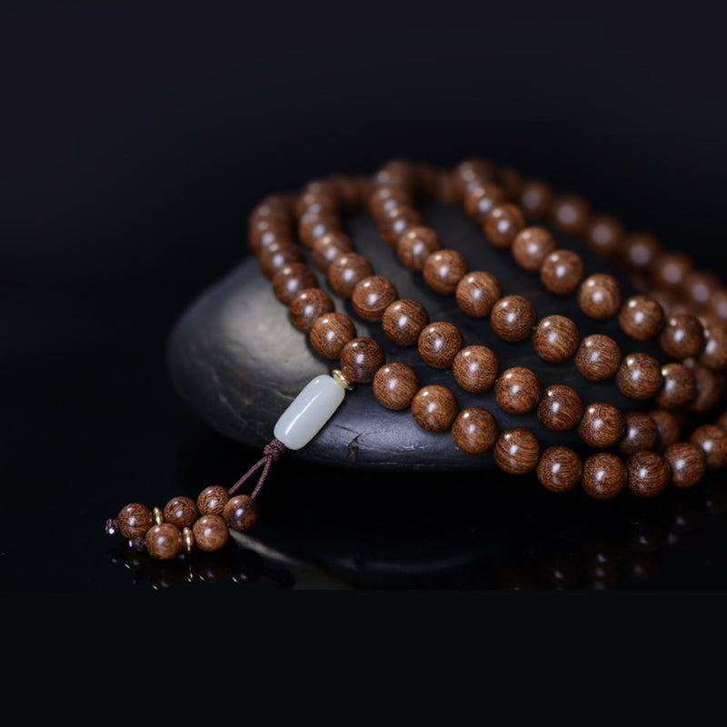 KarmaRipple's 108 Mala Beadwork Rosewood Jade Calm Bracelet p5