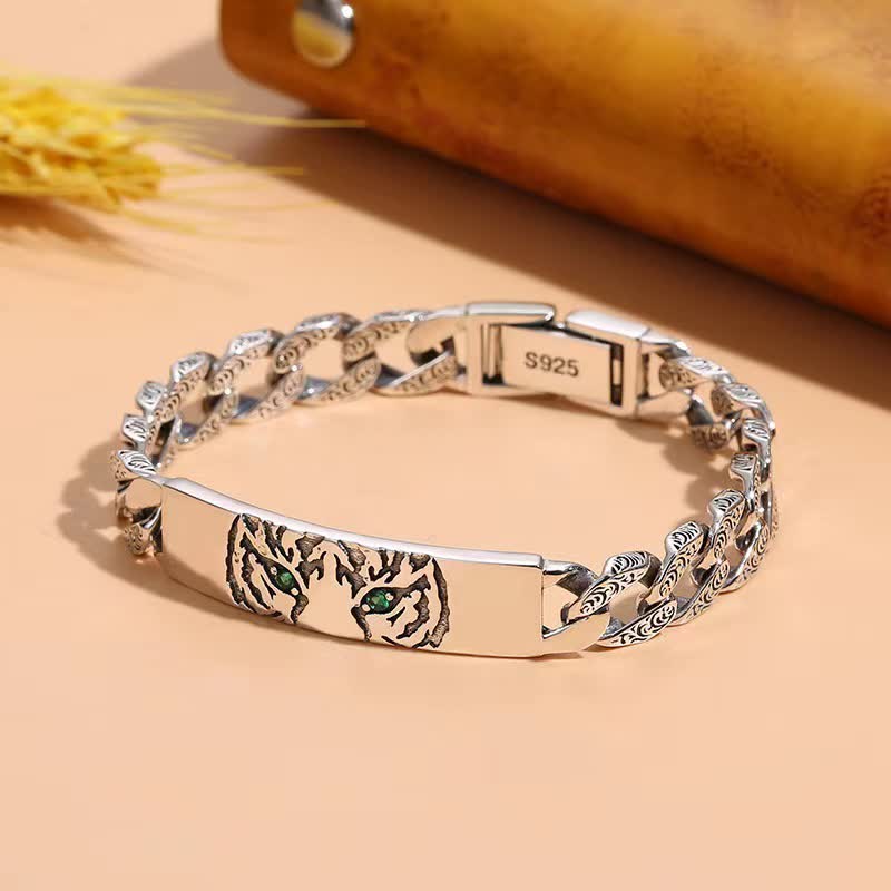 KarmaRipple's Tiger Bronze Fortune Cuff Chain Bracelet p4