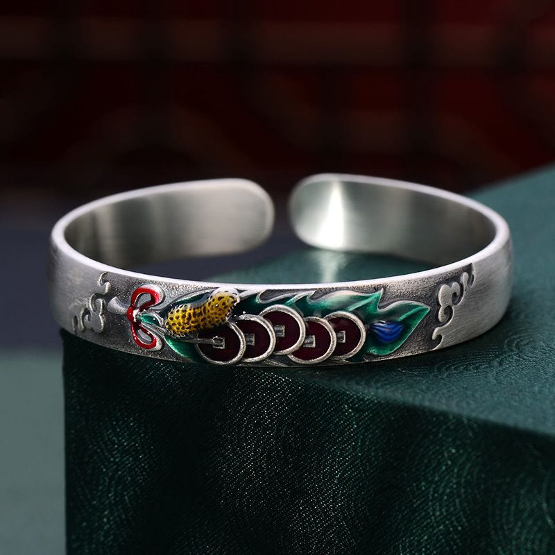 KarmaRipple's Feng Shui Five Emperor Coins Peanut Wealth Bracelet Bangle p2