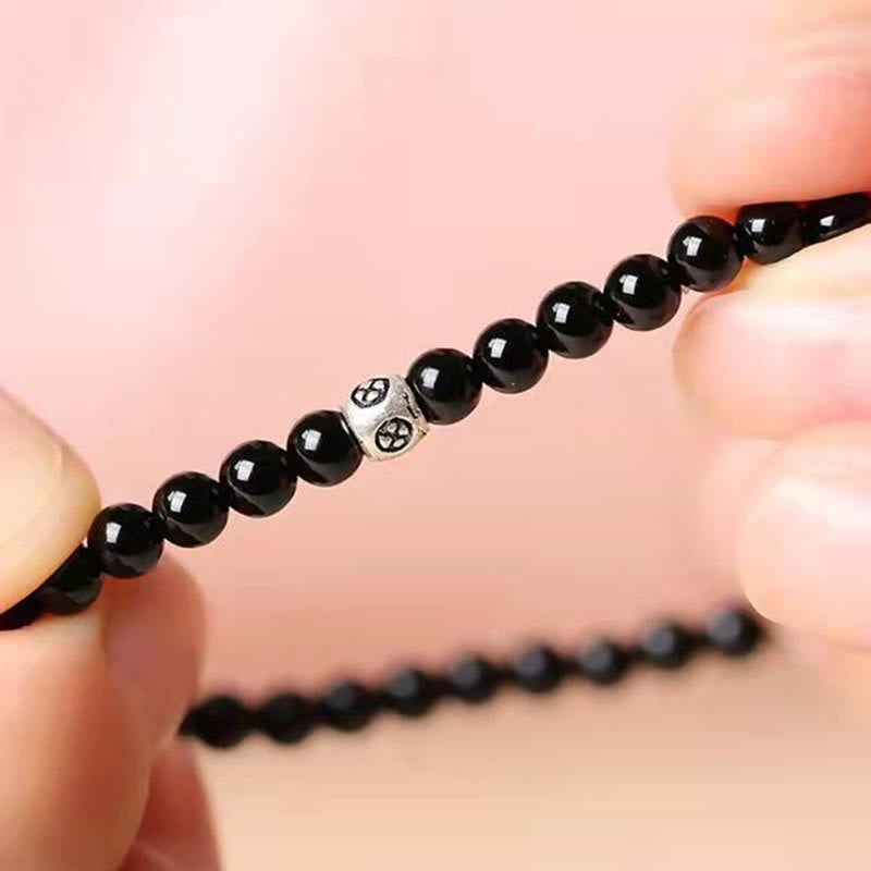 KarmaRipple's Authentic Black Obsidian Smoky Quartz Purification Strength Bracelet p11
