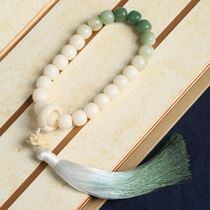 KarmaRipple's Authentic Gradient Bodhi Seed Fortune Money Bag Lotus Wisdom Tassel Wrist Mala p2