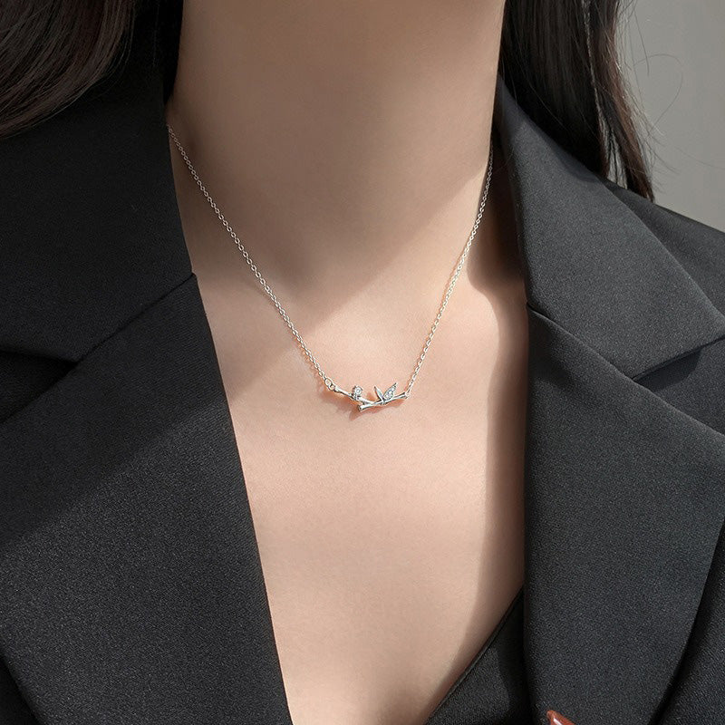 KarmaRipple's Bamboo Leaf Design Bronze Zircon Wealth Pendant Necklace p8