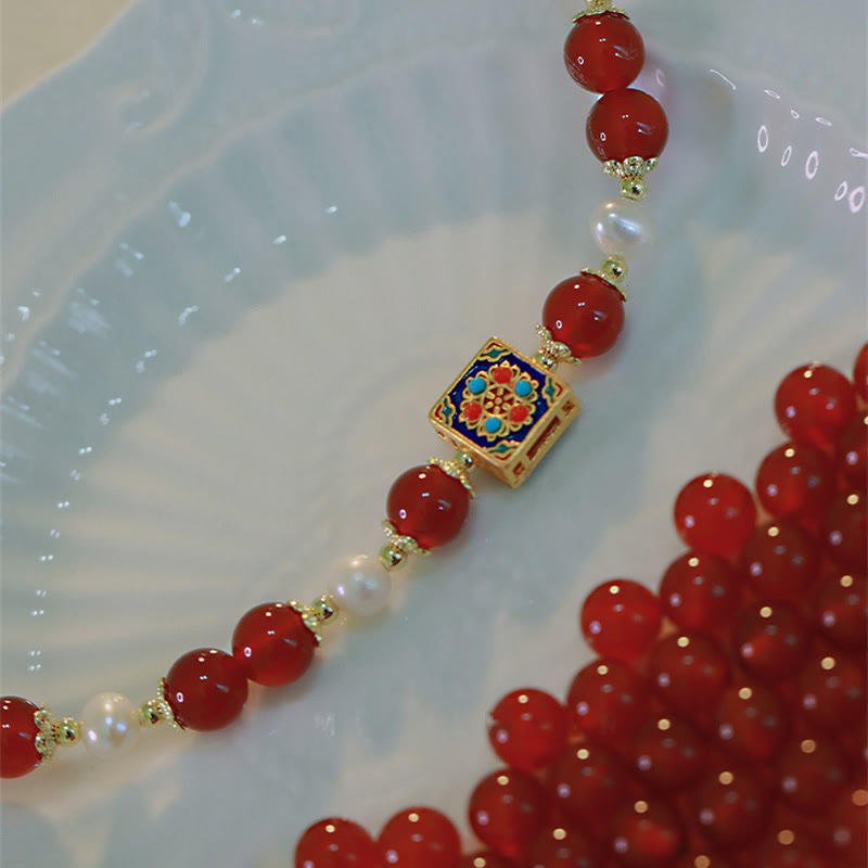 KarmaRipple's Red Agate Pearl Confidence Self-acceptance Bracelet p4