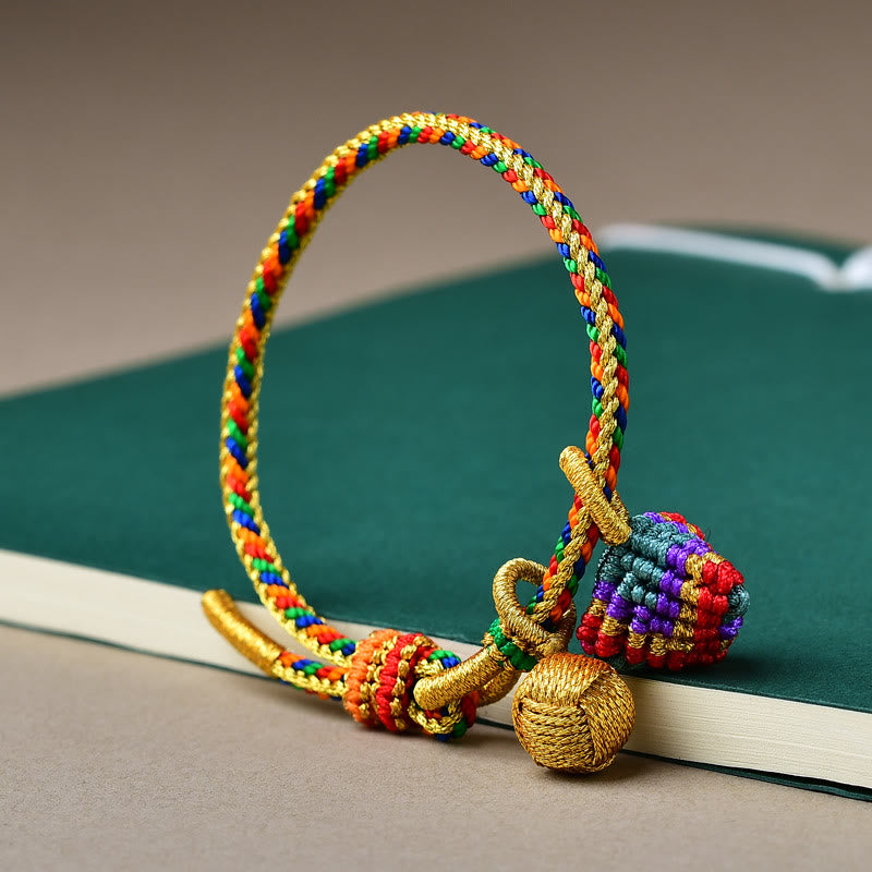 KarmaRipple's Colorful Rope Fortune Handmade Zongzi Golden Ball Talisman Bracelet p17