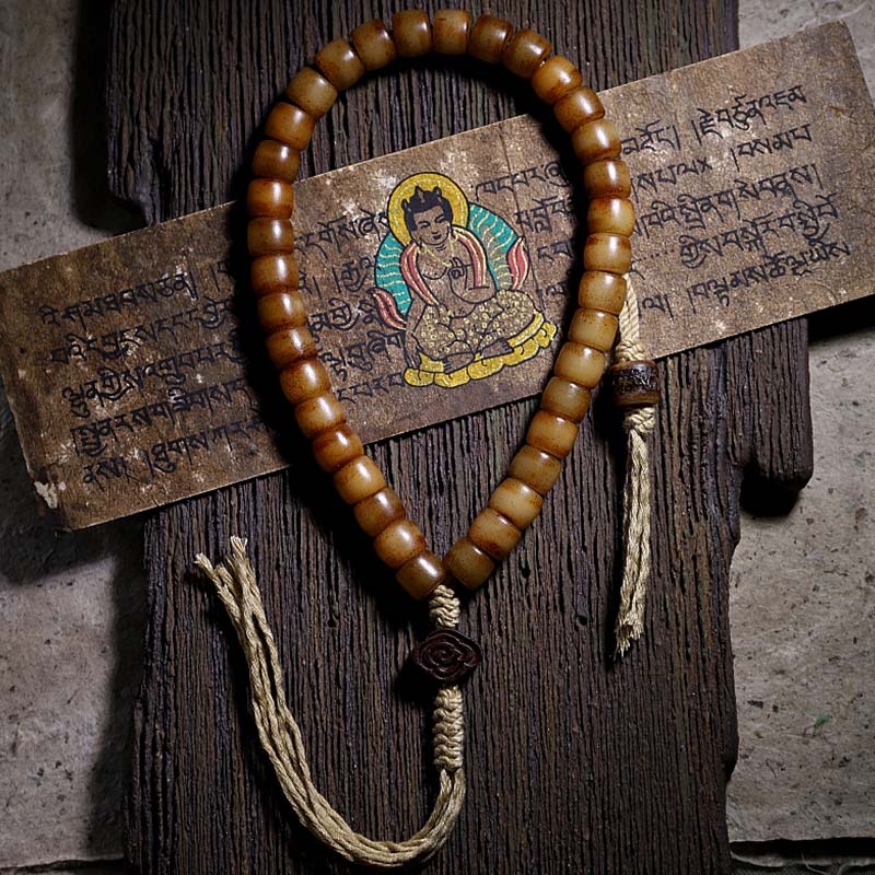 KarmaRipple's Tibetan Yak Bone Balance Strength Wrist Mala p25