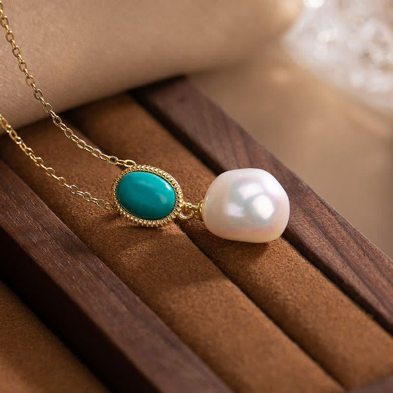 KarmaRipple's 925 Sterling Silver Pearl Turquoise Balancing Ring Earrings Pendant Necklace p9