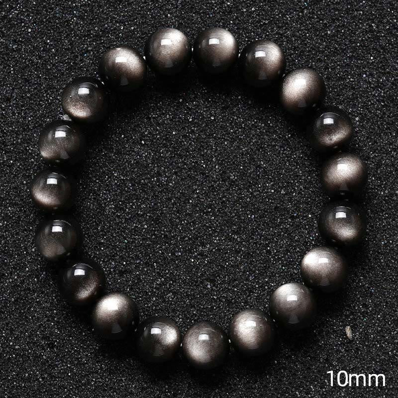 KarmaRipple's Authentic Silver Sheen Obsidian Soothing Protection Bracelet p28