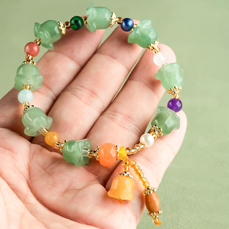 KarmaRipple's Green Aventurine Magnolia Flower Fortune Bracelet p8