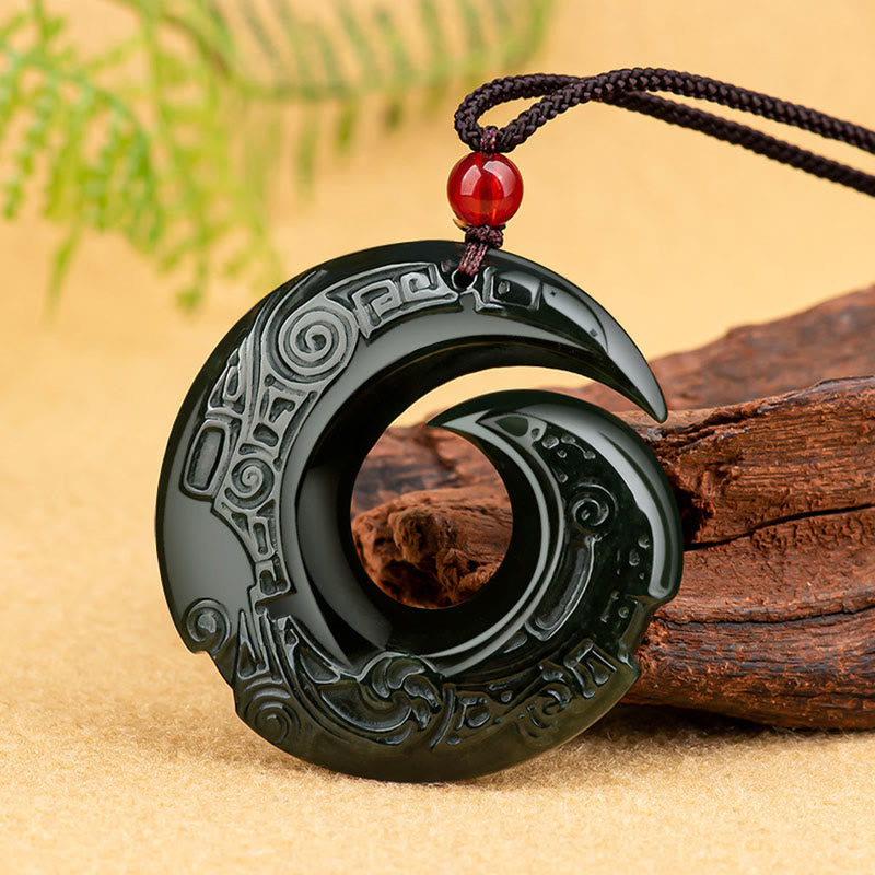 KarmaRipple's One's Fortune Improves Design Patern Authentic Hetian Cyan Jade Success Pendant Necklace p4