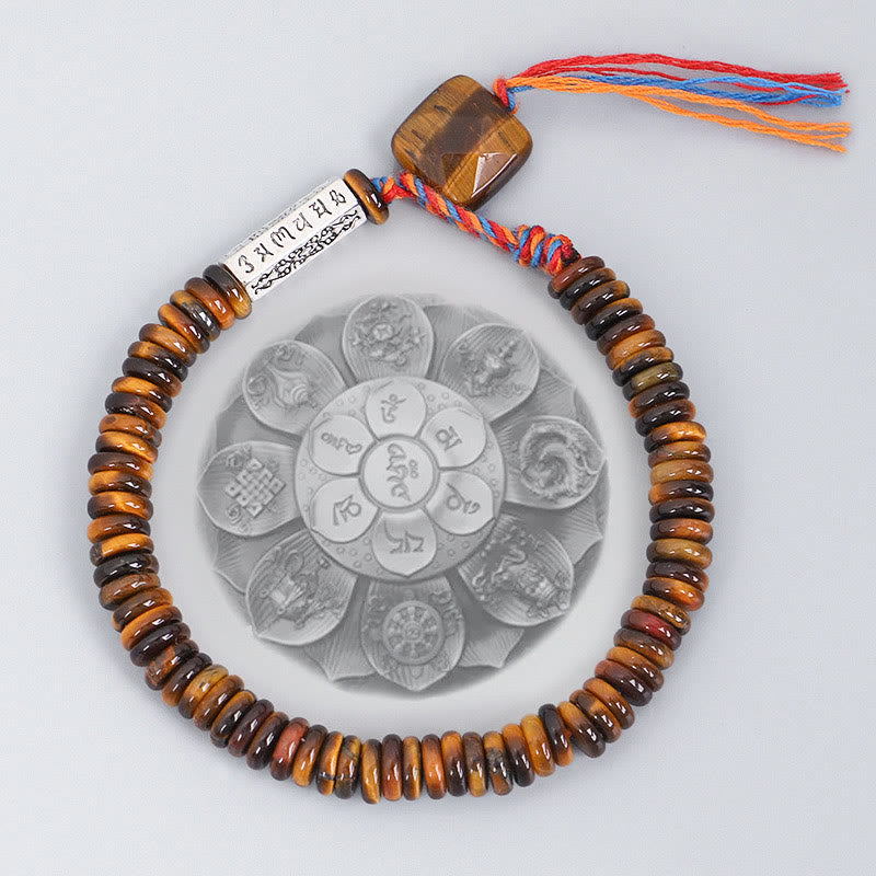 KarmaRipple's Tibetan Tiger Eye Om Mani Padme Hum Protection Power Bracelet p13