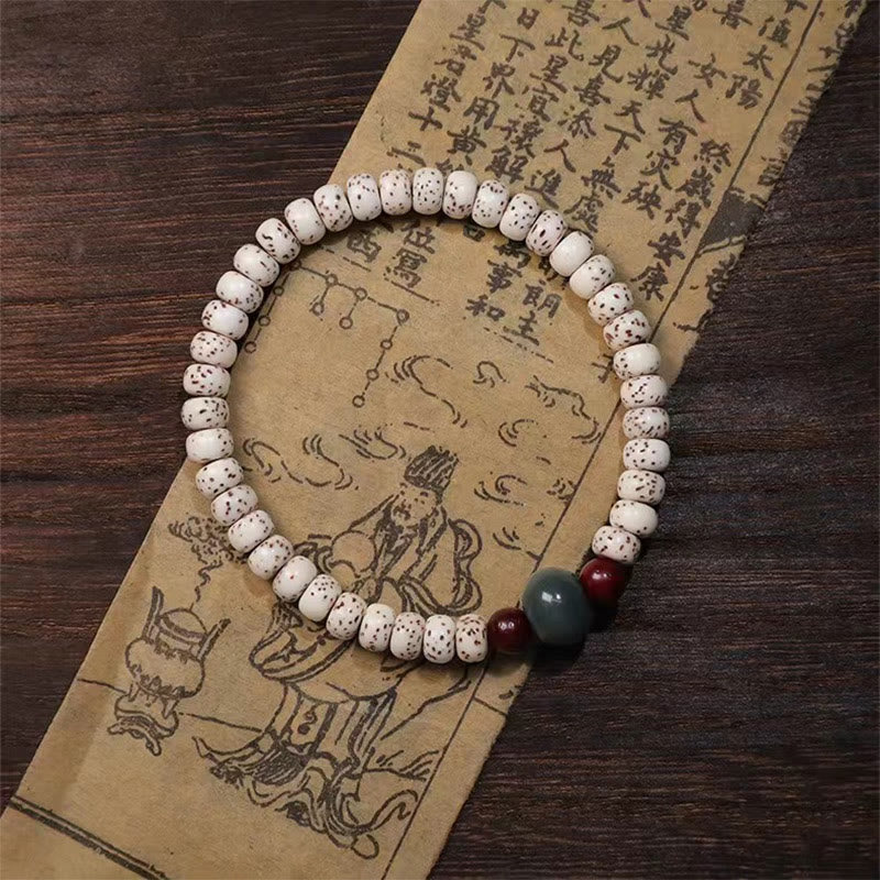 KarmaRipple's Bodhi Seed Small Leaf Red Sandalwood Wisdom Bracelet p19