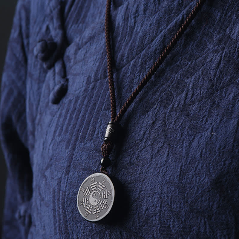 KarmaRipple's Black Obsidian Bagua Yin Yang Strength Pendant Necklace p2