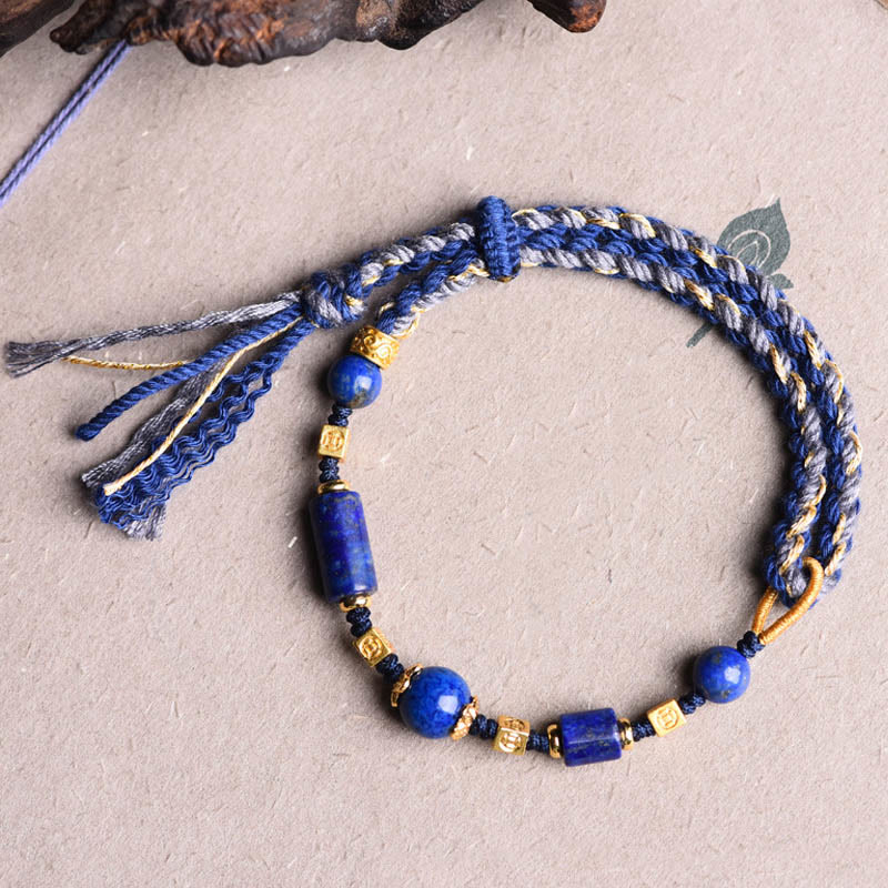 KarmaRipple's Handmade Authentic Lazurite Bead Positive Rope Bracelet p6