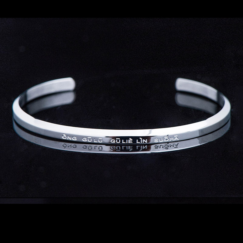KarmaRipple's Six True Words Engraving Titanium Steel Blessing Protection Bracelet p29