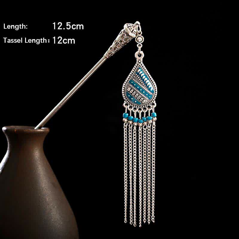 KarmaRipple's Water Drop Lily of the Valley Flowers Tassels Confidence Hairpin p24
