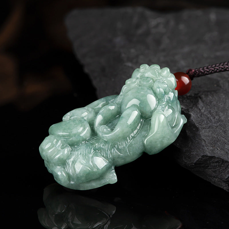 KarmaRipple's Jade PiXiu Wealth Fortune String Pendant Necklace p8