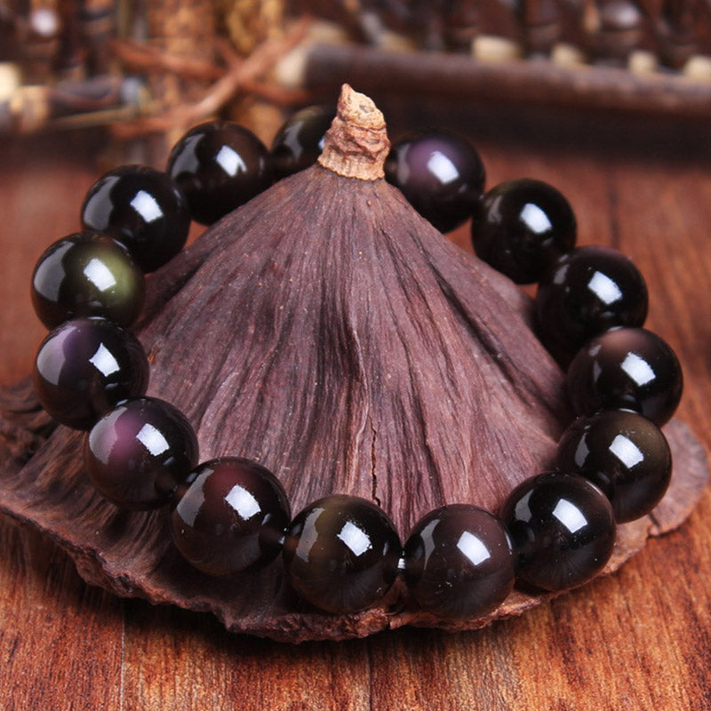KarmaRipple's Authentic Rainbow Obsidian Positive Bracelet p1