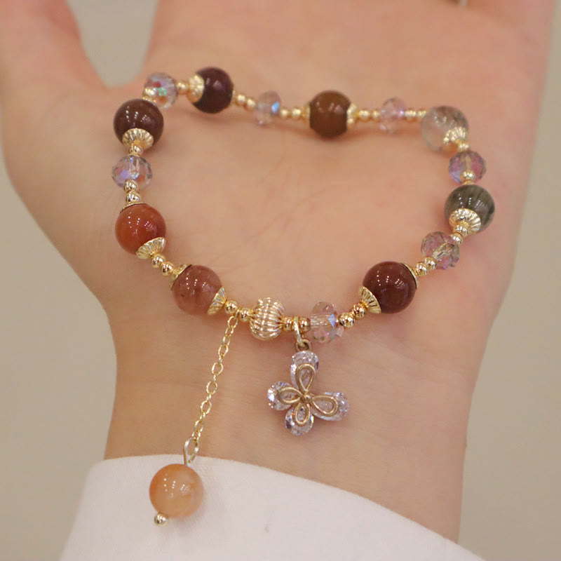 KarmaRipple's Authentic Fu Lu Shou Rainbow Gemstone Rutilated Quartz Wealth Butterfly Talisman Bracelet p11