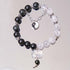 Silver Sheen Obsidian&Crackle Clear Quartz(Wrist Circumference 14-16cm)