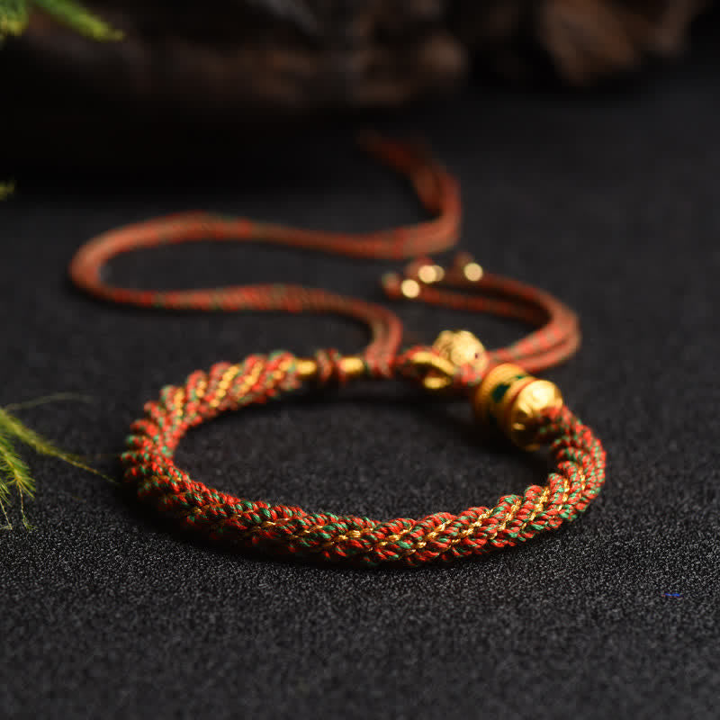 KarmaRipple's Tibetan Handmade Fortune Prayer Wheel Bead Talisman Weave Colorful String Bracelet p21