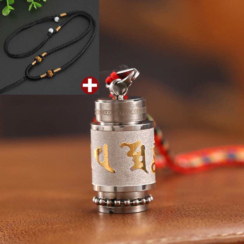 KarmaRipple's Tibet Om Mani Padme Hum Shurangama Mantra Titanium Steel Wisdom Amulet Pendant Necklace p50
