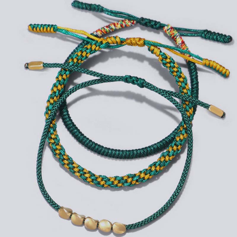 KarmaRipple's 3 PCS Tibetan Bronze Beadwork Balancing Protection Fortune Bracelet Set p12