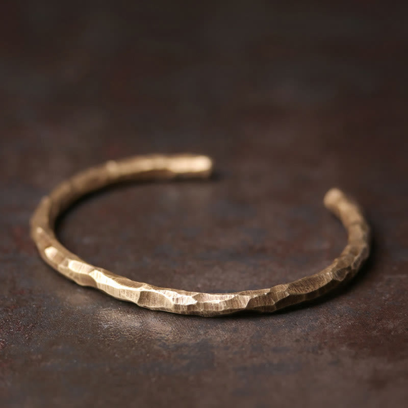 KarmaRipple's Tibetan Bump Texture Bronze Fortune Cuff Bracelet Bangle p11