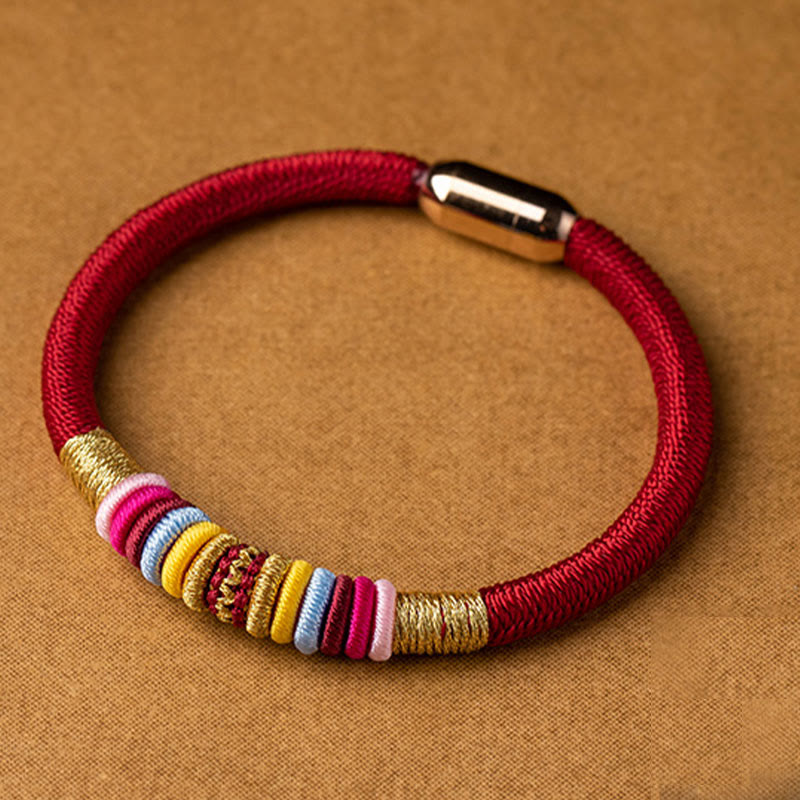 KarmaRipple's Tibetan Handmade King Kong Weave Protection Magnetic Buckle Woven Bracelet ( p8
