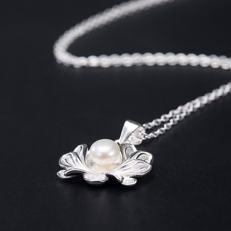 KarmaRipple's 925 Sterling Silver Lotus Flower Pearl Wealth Pendant Necklace p7
