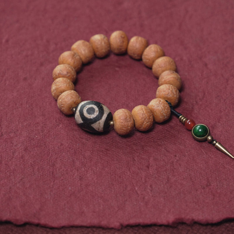 KarmaRipple's Tibet Bodhi Seed Dzi Bead Peace Talisman Wrist Mala Bracelet p9