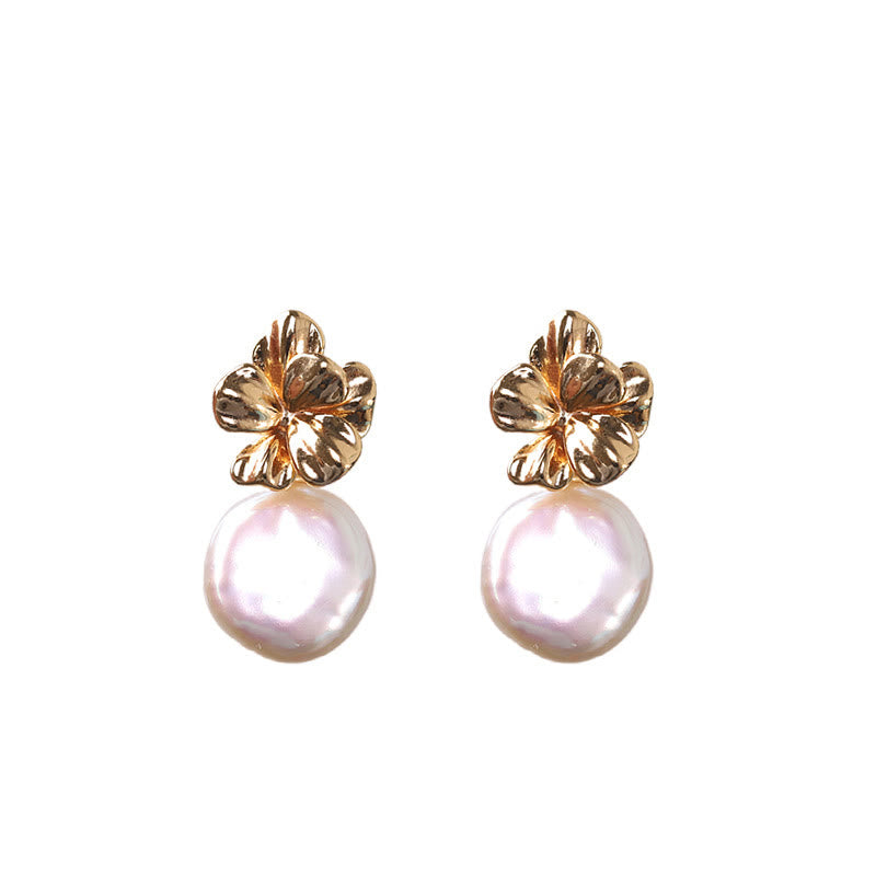 KarmaRipple's 925 Sterling Silver Authentic Baroque Pearl Flower Balancing Drop Earrings p10