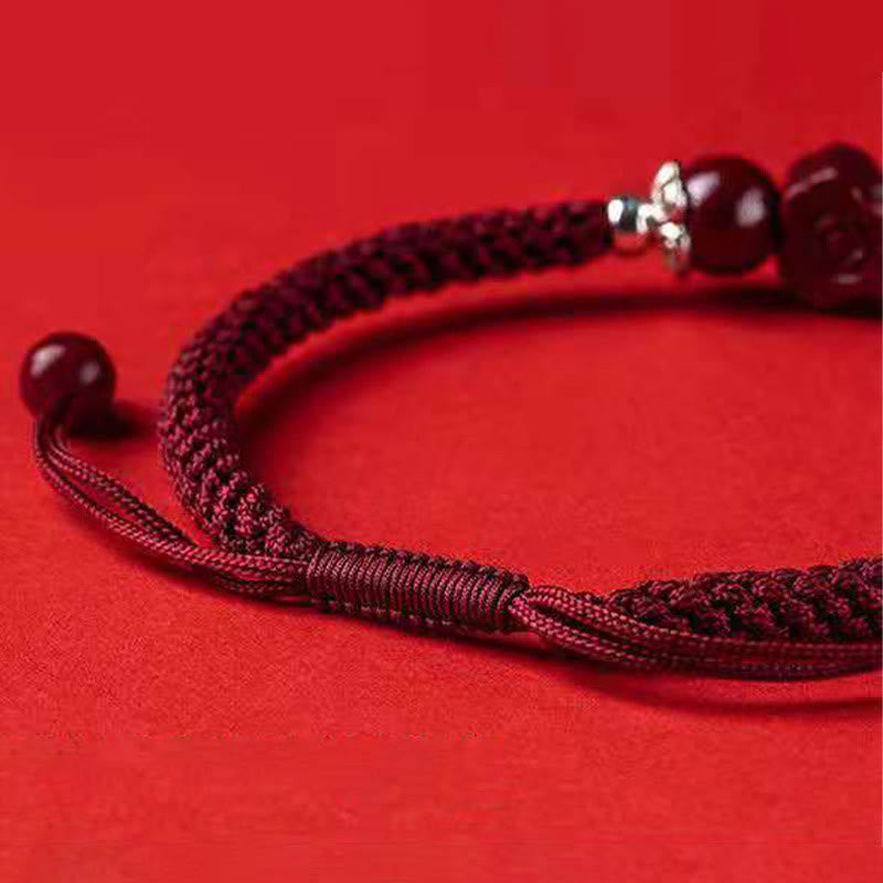 KarmaRipple's Handcrafted PiXiu Cinnabar Wealth Fortune Woven Bracelet p23