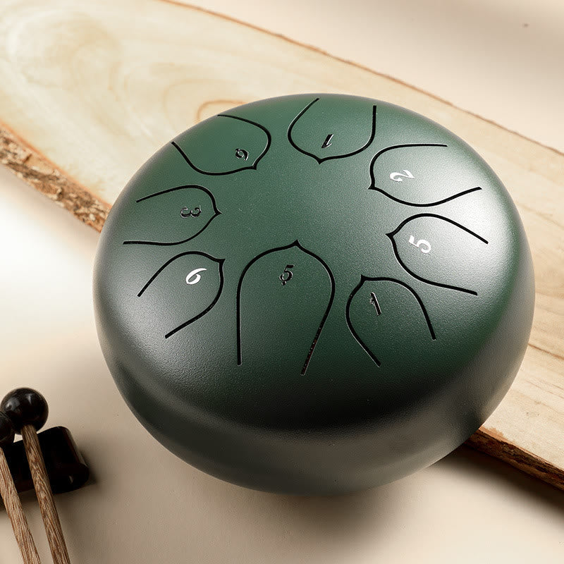 KarmaRipple's Steel Tongue Drum Sound Balancing Meditation Lotus Pattern Drum Kit 8 Note 6 Inch Percussion Instrument p7