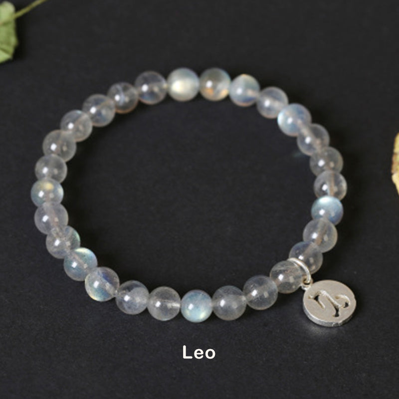 KarmaRipple's 12 Constellations of the Zodiac Moonstone Charming Bracelet p29