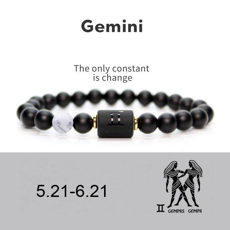 KarmaRipple's 12 Constellations of the Zodiac Black Onyx Adjustable Bracelet p12