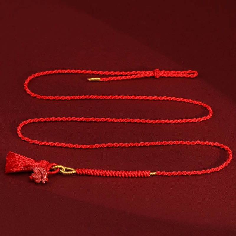 KarmaRipple's Authentic Cinnabar Dragon Blessing Red String Belly Chain p12