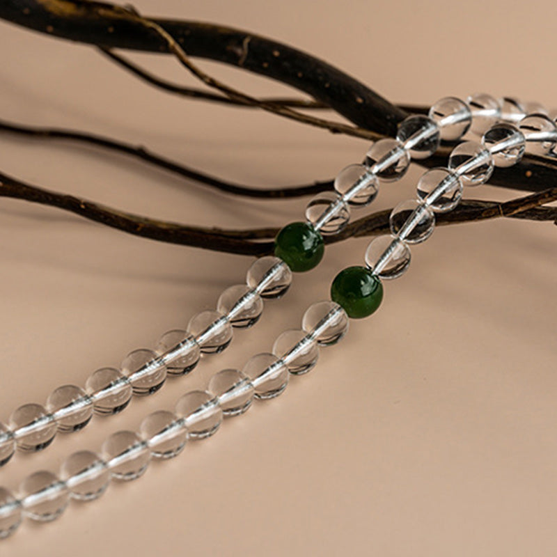 KarmaRipple's 108 Beadwork Ivory Gemstone Jade Meditation Bracelet Mala p15