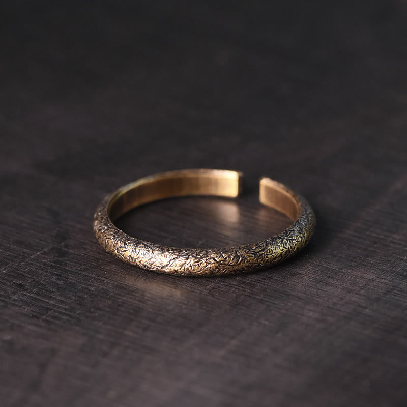 KarmaRipple's Tibetan Vintage Texture Design Bronze Fortune Pair Ring p19