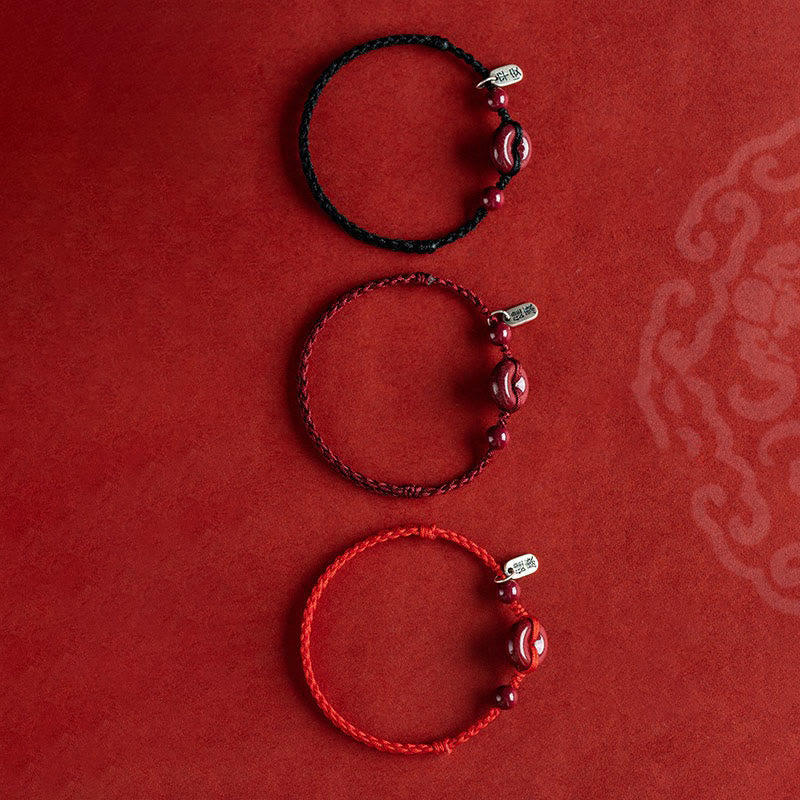 KarmaRipple's Handmade Cinnabar Peace Buckle Safe and Healthy Talisman Blessing String Bracelet Anklet p15