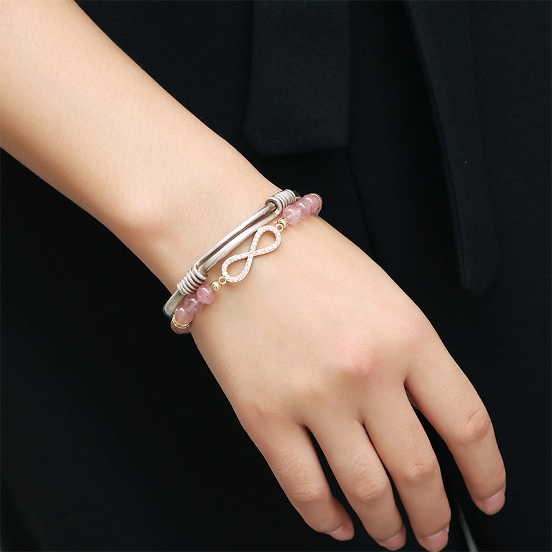 KarmaRipple's Authentic Strawberry Quartz Positivity Balancing Bracelet p7