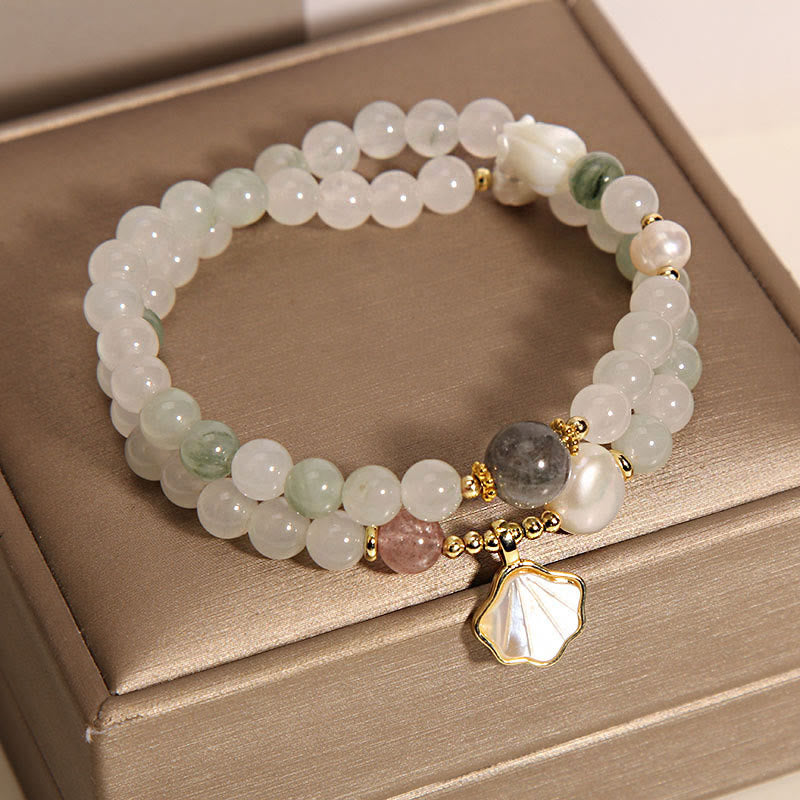KarmaRipple's Double Layer Jade Shell Fortune Bracelet p3