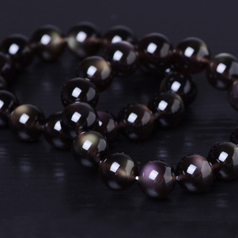 KarmaRipple's Authentic Rainbow Obsidian Positive Bracelet p8