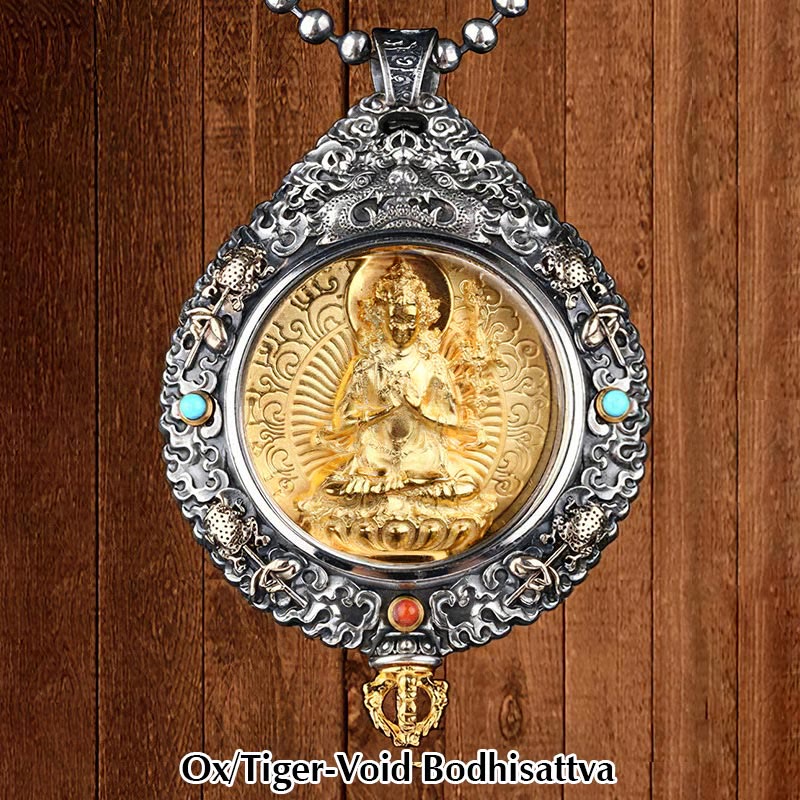 KarmaRipple's Chinese Zodiac Natal Buddha Thangka Nine Palaces Eight Diagrams Wealth Rotatable Pendant Necklace p2
