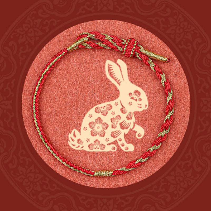 KarmaRipple's Handmade Chinese Zodiac Rabbit Rooster Rat Horse Dragon Protection Braid String Bracelet p6