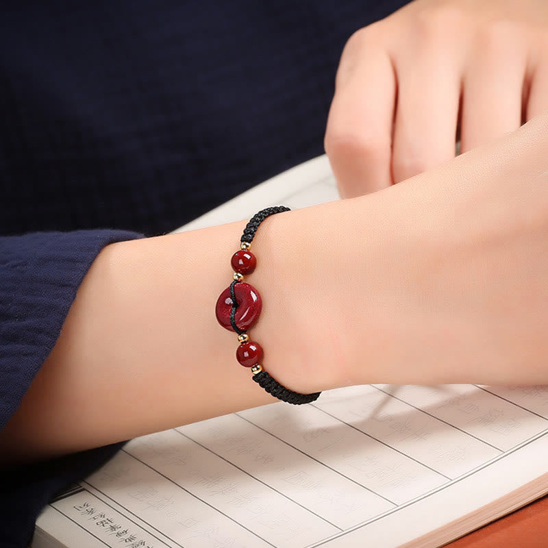 KarmaRipple's Authentic Cinnabar Peace Buckle Blessing String Bracelet p11